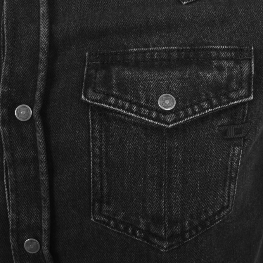 Diesel black denim shirt sales